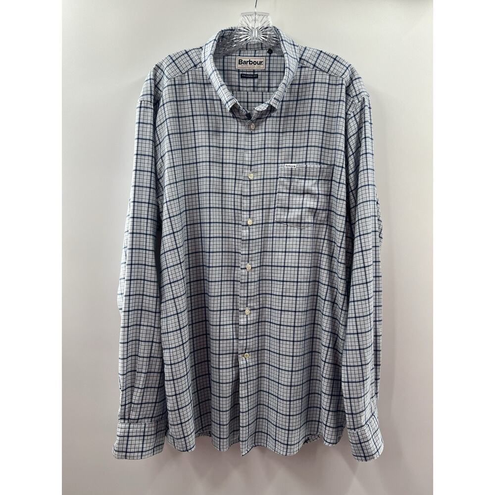 Barbour Men’s Long Sleeve Cotton Flannel Checked Button Down Shirt Size XL